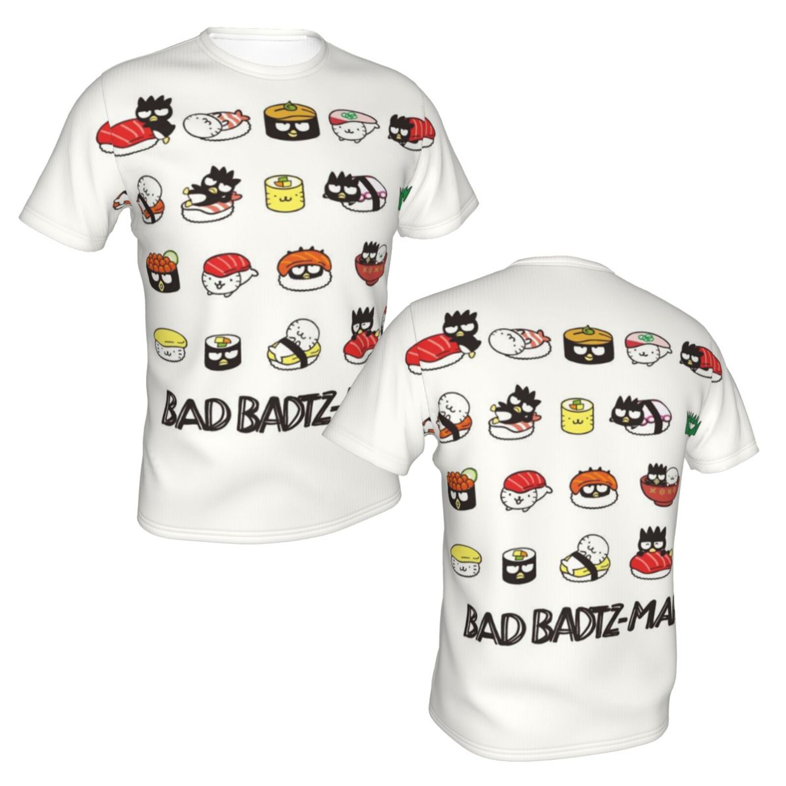 Unisex Badtz Maru T Shirts 3D Printed Short Sleeve Shirts Casual Graphics Tees For Adult Men Women